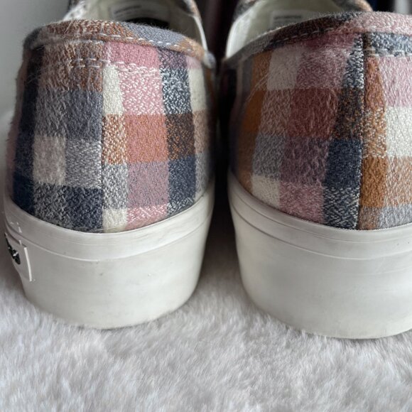 SeaVees Baja Slip On Platform Sneakers Size 6 Chai Check Flannel Plaid - Picture 7 of 16